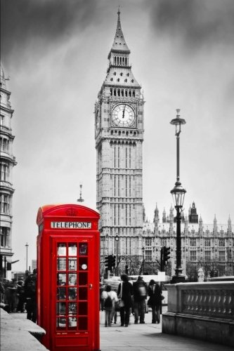 Red Phone Booth and Big Ben in London England UK Journal: 150 page lined notebook/diary