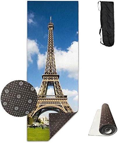 CHRISTMAS SALE 3D Printing Premium PVC Clever Yoga Non Slip Yoga Mat High Density Eiffel-tower Padding Stretching Toning Workouts For Men And Women