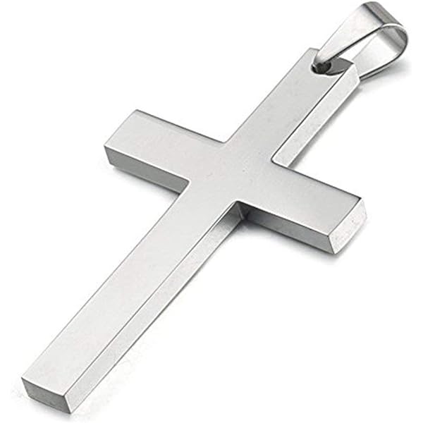 Cross Pierced【Casual】（Silver） Double Bar Silver Cross Pendant with Adjustable Length Chain