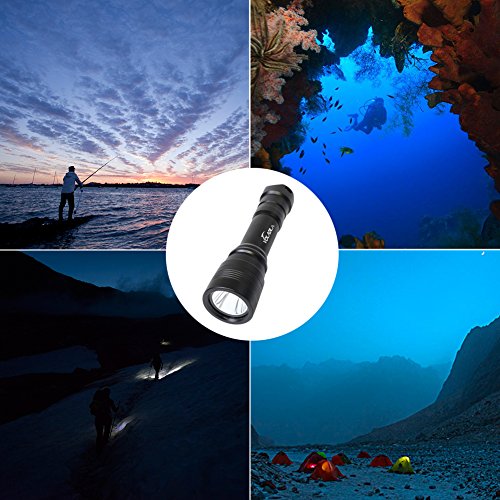 VOLADOR-Diving-Flashlight-1000-Lumen-Rechargeable-Diving-Flashlight-Waterproof-150M-LED-Underwater-Flashlight-with-1-x-18650-Battery-and-Charger
