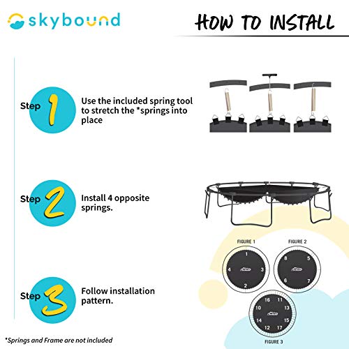 SkyBound Replacement Trampoline Mat, Fits 14ft Frames w/Spring Tool and