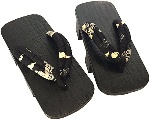 Gentlemen's 26cm Browned Kiri Geta Futatuba Wood Sandals for Japanese Kimono and Yukata Raijin GG032