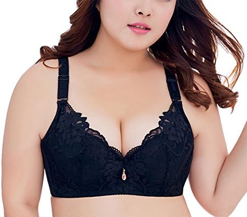 Women Plus Size Sexy Lace Bra Underwire Push Up Thin Soft Minimizer Bra