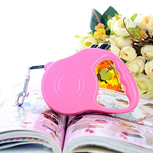 3M Retractable Pet Cat Puppy Dogs Leash Extending Puppy Walking Leads Pink