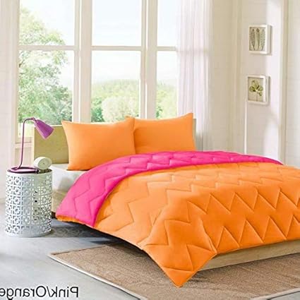 Amazon Com Kaputar Beautiful Reversible Soft Modern Orange Pink