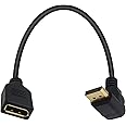 Poyiccot Displayport Extension Cable, 90 Degree Displayport Extender Up Angle Displayport Male to Female DP to DP Extension Adapter Cable Gold Plated 30 CM/12inch