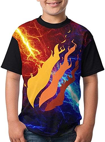 Kids Tshirts, Youth Video Preston Fire Nation Playz Gamer Flame Boys and Girls Print T-Shirts