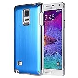 Note 4 Case, Galaxy Note 4 Case, ULAK Samsung Galaxy Note 4 Case Brushed Chrome Luxury Steel Aluminum Plastic Cover Hard Back Protective Case for Galaxy Note 4 (2014) Blue