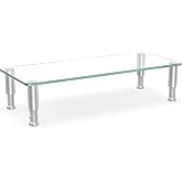 Hemudu Clear Computer Monitor Riser with Height Adjustable Multi Media Desktop Stand for Flat Screen LCD LED TV, Laptop/Notebook/Xbox One,HD01T-001