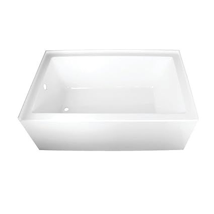Kingston Brass Vtap603622l Aqua Eden 60 Inch Acrylic Alcove Tub With Left Hand Drain Hole L X 36 W X 21 5 8 D White