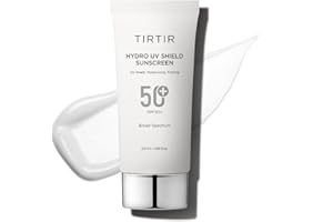 TIRTIR Hydro UV Shield Sunscreen | SPF 50+ Broad Spectrum UVA UVB Korean No White Cast Face Sunblock, 1.69 Fl Oz