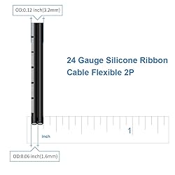 BNTECHGO 24 Gauge Silicone Ribbon Cable Flexible 2P