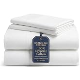 100% Egyptian Cotton Twin XL Sheets, 4 Piece, White Sheets Twin XL | Ultra Soft Twin XL Bed Sheets, Sateen Weave, Breathable, Luxury Hotel Sheets, 16 Inch Deep Pocket Bed Sheets Twin XL