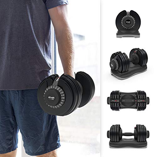 Ativafit Adjustable Dumbbell Fitness Dial Dumbbell with Handle and