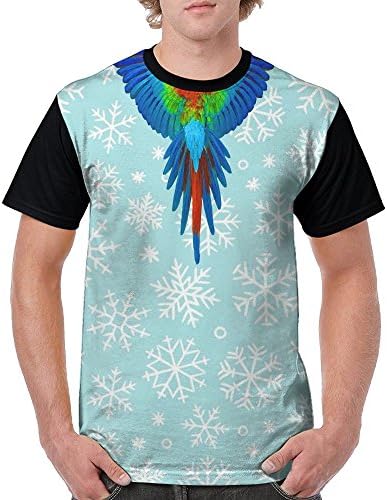Mens Raglan T-Shirt Flying Colorful Blue Parrot Further Wings Baseball Jersey Fashion Tee Tops