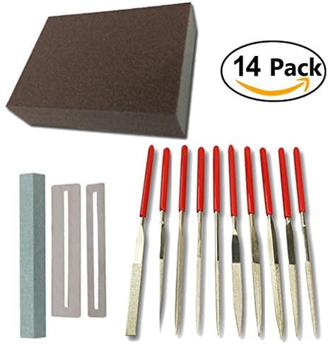 Guitar Repair Kit - Including Frets Nut File Tool/Ukelele Bass Grinding Stone/Fingerboard Protector/Grinding Sponge and 10 Pack Stainless Steel Files Luthier Professional Repair Maintenance Tools