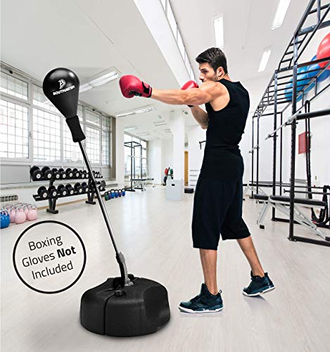 Tech Tools Punching Reflex Boxing Bag with Stand, Height Adjustable - Freestanding Punching Ball Speed Bag - Great for MMA Training, Stress Relief & Fitness (Pro) (Renewed)