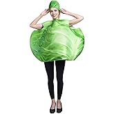 PGOND Adult Lettuce Costume, Cabbage Costumes Green Cabbage Halloween Outfit with Cap, Party Cosplay Halloween Costumes Couples Valentine'S Day