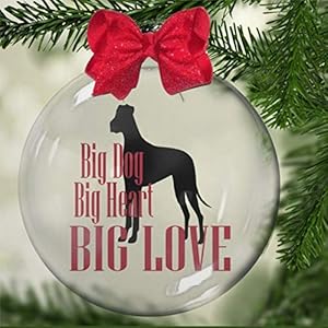 DONL9BAUER Kerstbal Ornament Grote Hond, Grote Hart, Grote Liefde, Hondenliefhebber Drijvende Ornament kerstballen…