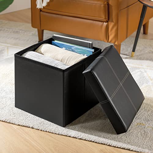 Otto & Ben Folding Box Chest with Memory Foam Seat Faux Leather Small