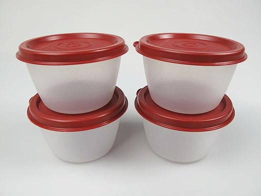 Tupperware Uno DUO caja tarros de Nevera 150 ml (4) de colour rojo ...
