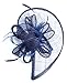 Womens Formal Party Fascinator Hat with Headband for Cocktail Navy Blue