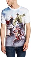 Marvel Men's Avengers Age Of Ultron Poster Montage Short Sleeve T-Shirt in White