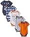 Nautica Baby-Boys Newborn 5 Pack Printed Bodysuit, Assorted, 6 Months