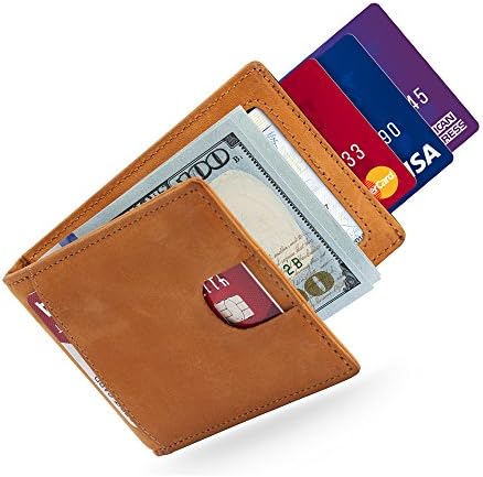 ZL COLLECTIONS Money Clip Slim Leather Wallets for Men Money Clip RFID Blocking