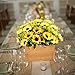 Nahuaa 4PCS Artificial Sunflowers Bundles Fake Silk Flowers Bouquets Fuax Floral Table Centerpieces Arrangements Decor Wedding Home Kitchen Office Windowsill Spring Decorations