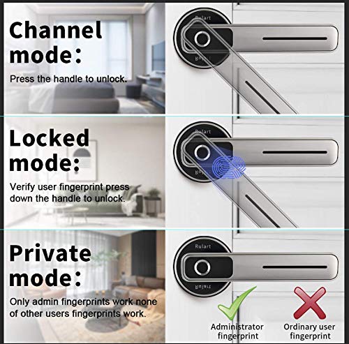 Keyless Entrance Fingerprint Door Lock, Electronic Smart Door Dander, biometric Apartment Lock, Suitable for Family and… - Image 3