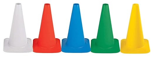 Cortina Sport Cones Multi Pack 18 Height 1 Each Of White Red Blue Green And Yellow Amazon Com Industrial Scientific
