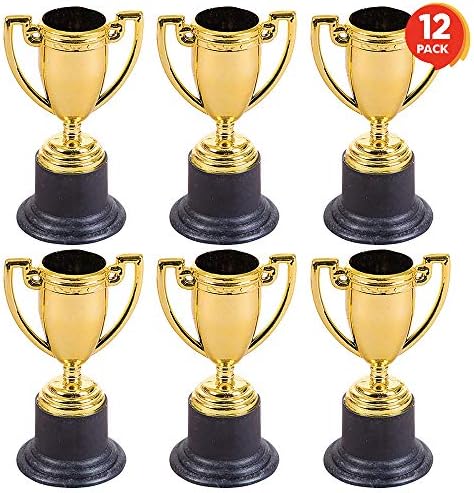 6-Pack Gold Award Trophies - Plastic Party Trophies For Awards Ceremonies, School Events & Competitions