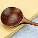 Long Spoons Wooden, 5 Pieces Korean Style 10.9 inches 100% Natural Wood Long Handle Round Spoons for Soup Mixing Stirrer Kitchen Tools Utensils, FDA Approved