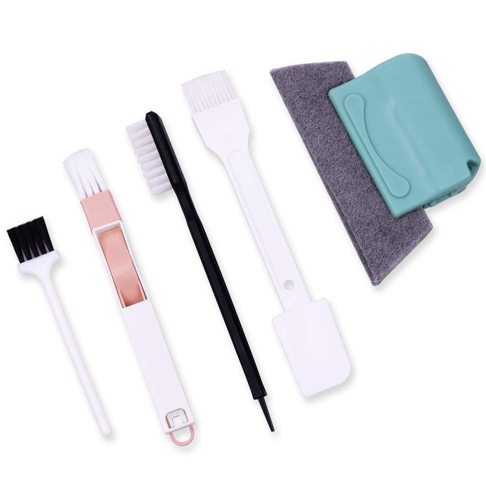 InFreesh Window Gap Slot Cleaning Small Household Dustpan and Brush, Window Groove Brush for Household Kitchen Bathroom Office Sliding Door Track Cleaning Brush