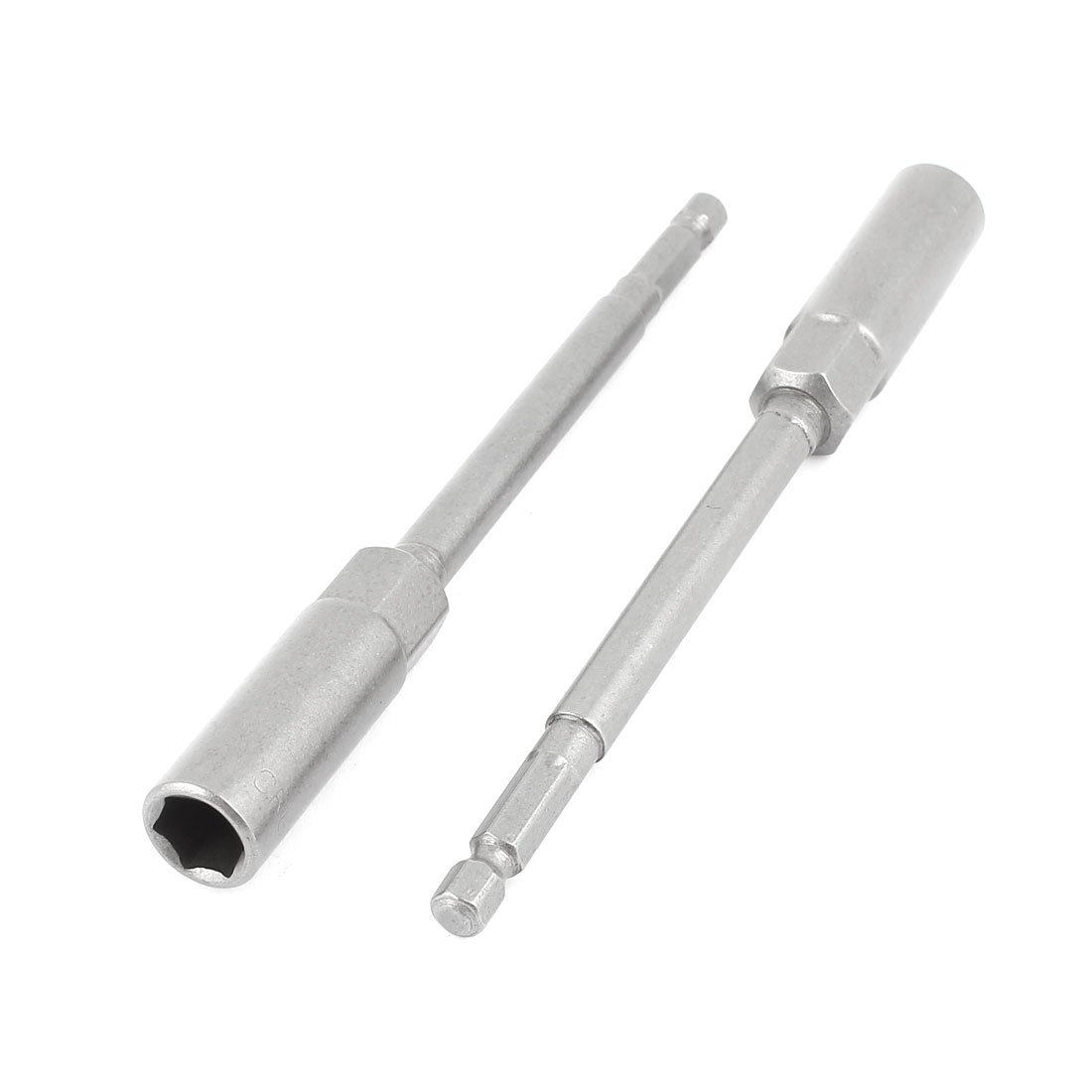 Sourcingmap 150mmx10mm Metal Screwdriver Drill Hex Nut Driver Socket Bit 2PCS Gray