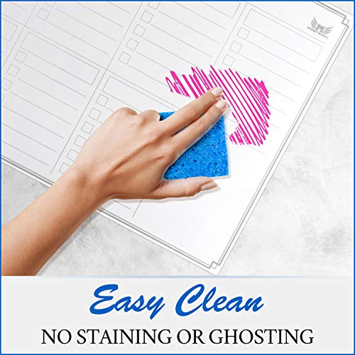 Dry Erase Monthly Calendar Set - Large Magnetic White Board & Grocery List Organizer for Kitchen Refrigerator (Vertical) - Thumbnail 5