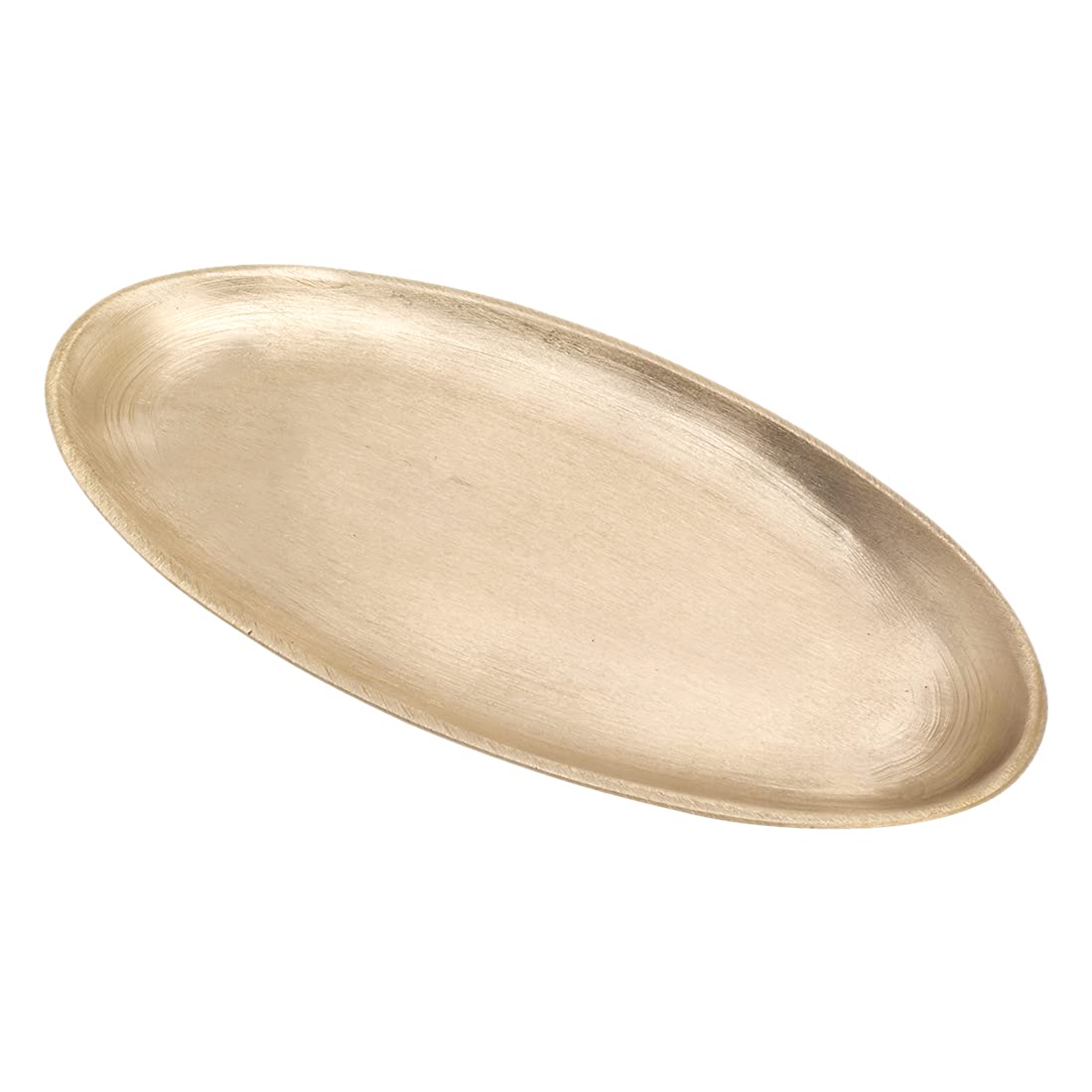 NKlaus Candle plate oval 12x6cm matt desinger brass gold coaster 10500