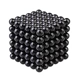 DIY Magnetic Ball Cube Puzzle 216 pcs Magic Beads Desk Toy for Intelligence Development Stress Relief Metal Toys (Black)