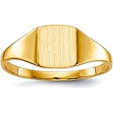 JewelryWeb 14k Yellow Gold Polished Solid Back Signet Ring Size 6 Ring for Women