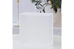 UNIQOOO Frosted Acrylic Wedding Card Box with Slot, Thick DIY Large 10x10x5.5 inch w/No Print, Wedding Receptions Wishing Wel