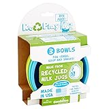 Baby Bowls by Replay - Baby Feeding Plastic Colorful Safe Bowls Pack 3, to 9+ Months - 100% Leak Proof, Spill Proof, Great for travel and storage, BPA free, Made in USA Aqua,Green,Blue
