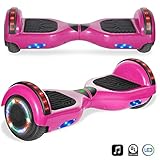 CHO Electric Self Balancing Dual Motors Scooter Hoverboard with Built-in Speaker and LED Lights - UL2272 Certified (Pink)