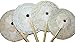 Jacq & Jürgen - Wedding Favors Hand Fans for Guests - Palm Floral Hand Fans 4 Pack Handmade with Reed Handle - Outdoor Ceremony and Event Decor Fans - Natural Design