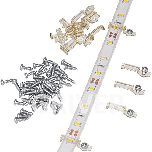 Griver 100 Pack Strip Light Mounting Brackets,Fixing Clips,OneSide