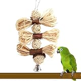 NNDA CO Pet Parrot Lovely Chewing Toy Bird Bites Swing Hanging Loofah Vine Balls Toys