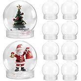 GANAZONO 10PCS DIY Snow Globe Plastic Water Globe Clear Globes with Screw Off Cap for DIY Crafts Home Decoration