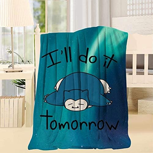Qvlippga I'll Do It Tomorrow Snor-Lax Blanket Twin/Throw Size Home Decorative Warm Cozy Blankets All Season Premium Bed Blanket Throw 50"X60"