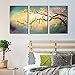 ARTLAND Modern 100% Hand Painted Flower Oil Painting on Canvas Yellow Plum Blossom 3-Piece Gallery-Wrapped Framed Wall Art Ready to Hang for Living Room for Wall Decor Home Decoration 24x48inches
