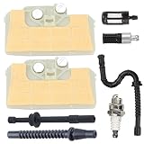 Powtol Mckin Air Filter + Spark Plug + Impulse Line + Fuel/Oil Filter for STIHL 029 039 MS290 MS310 MS390 Chainsaw